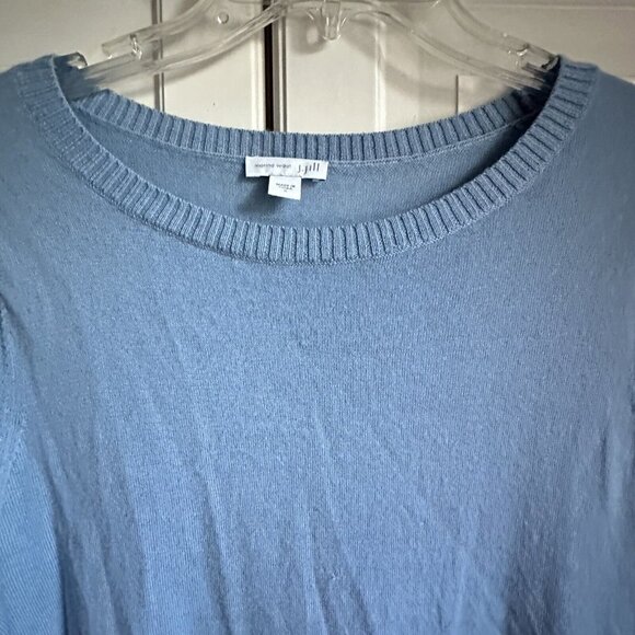 J Jill Sweater Womens Small‎ Light Blue Merino Wool Long Sleeve Round Neck - Picture 4 of 7